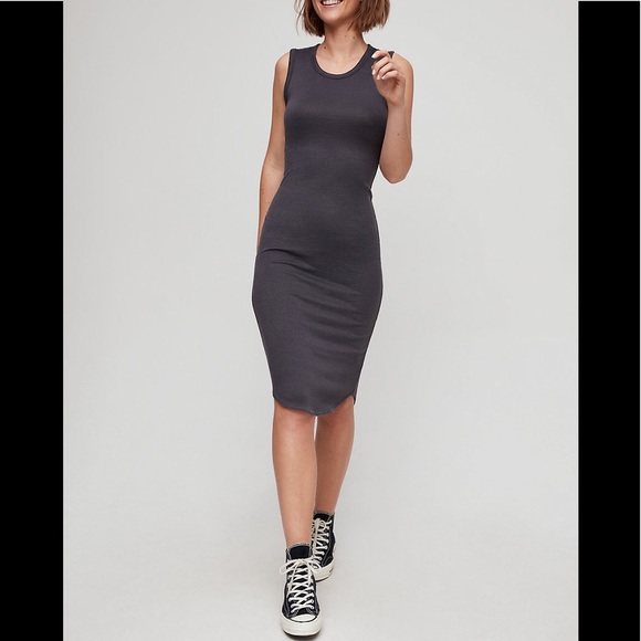 Aritzia Dresses & Skirts - Aritzia Wilfred Free Bruni Bodycon Midi Dress Black Size M